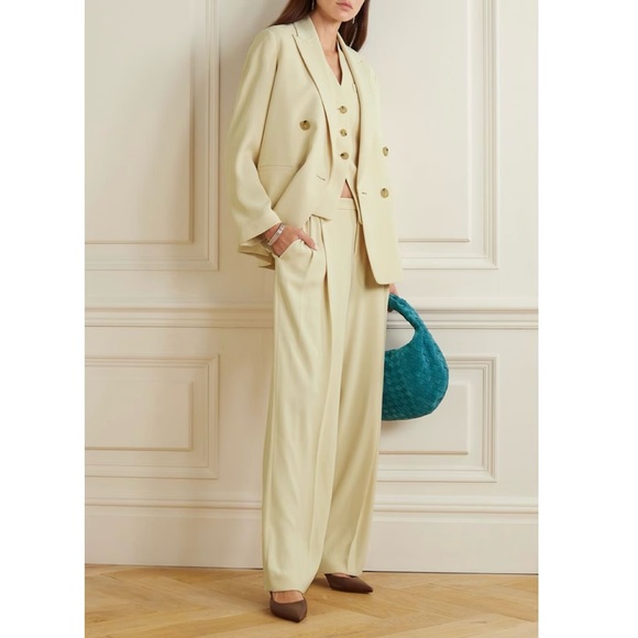 Vince | Butter Yellow Double-Breasted Crepe Blazer ~ US 8 - Picture 2 of 12